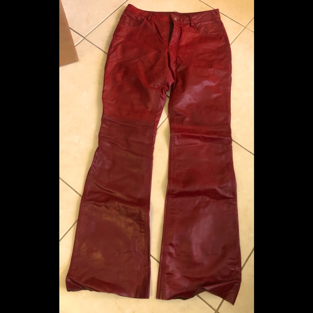 Red Leather Pants